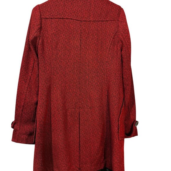 VERTIGO PARIS Red Wool Blend Trench Coat - Size Medium - Picture 5 of 5